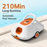 Cordless Robotic Pool Cleaner with 210Mins Long Runtime Automatic Pool Vacuum Smart Path Planning Auto-Parking Large Coverage Up to 2200 Sq.Ft
