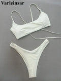 Lace Up Brazilian High Cut Leg Bikini Female Swimsuit Two-Pieces Bikini Set Women Swimwear Padded Bathing Suit Bather Swim V6654