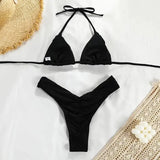 New Sexy Bikini Women Print  Bikini Set Halter Backless Swimsuit Swim Wear Biquini Dot biquini female Beachwear Sexy Bikini Set