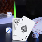 Creative Playing Cards Ace of Spades Lighter Windproof Poker Design Refillable Butane Lighter Fun Toy for Smoking Accessories