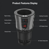 Upgraded Version 12V Smart Auto Car Cup Holder 2-in-1 Portable Car Cup Holder for Fast Cooling and Heating for Coffee & Water