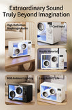 Mini Transparent Bluetooth Speaker Wireless Powerful Bass Music Box Soundbar with Colorful Atmosphere Light Support TF Card Play