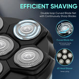 Solimpia 6-Blade Electric Shaver for Man Portable Magnetic Charging Bald Head Trimmer Multi-Functional Shaving Machine