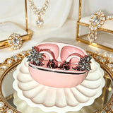 Fashion OWS Clip On Earbuds ENC Clear Call Low Latency Bluetooth Headphones with Free Rhinestone Butterfly Accessories