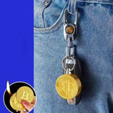 Creative and Fun Bitcoin Butane Gas Lighter Open Flame Lighter Virtual Coin Pendant Mini Portable Lighter Smoking Men's Gift