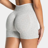 Women's High Waisted Leopard Print Yoga Shorts — Seamless Tummy Control Workout Biker Shorts for Gym, Fitness, and Running