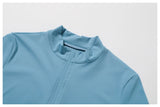 New Running Elasticity Yoga Jacket Zipper Slimming Top Coat Women's Sports Jacket Gym Workout Sports Long Sleeves Women Tights