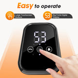 Electric Heated Knee Massager With 3 Heat Levels 3 Vibration Modes, Rechargeable Knee Support Wrap with Timer and Touch Screen, Extended Strap