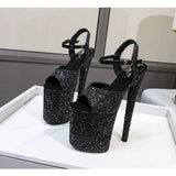 Korean Style Nightclub Catwalk Shoes 20 Cm Waterproof Platform Hentiangao High Heel Sandals Middle Eastern Fashion And Elegant