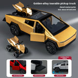 1:36 Cybertruck Toys Off Road Vehicle Die Cast Model Car Beach Motorcycle Hobby Collectible Birthday Gift For Boy