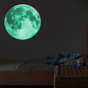 30cm Luminous Moon 3D Wall Sticker - Virtual Blue Store