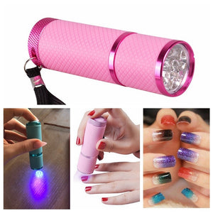Mini UV Led Light UV LED Lamp Nail Dryer for Gel Nails 9 LED Flashlight Portability Nail Dryer Machine Nail Art Tools UV Light - Virtual Blue Store
