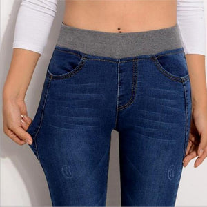 Women Casual High Waist Jeans - Virtual Blue Store