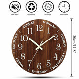 12 Inch Silent Non-Ticking Wall Clock - Virtual Blue Store