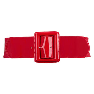 Women Wide Corset Pu Patent Belt - Virtual Blue Store