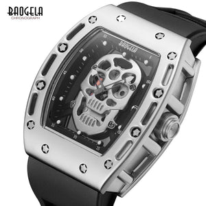 BAOGELA New Skull Men Watches Military Silicone Brand Pirate Hollow Watch Men Luminous Sports Wristwatch Relogio Masculino - Virtual Blue Store