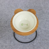 High-end Pet Bowl Bamboo Shelf - Virtual Blue Store