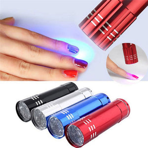 Nail Dryer Mini 9 LED Lights Flashlight UV Lamp Portable Nail Gel Mask Fast Drying Manicure Tool - Virtual Blue Store