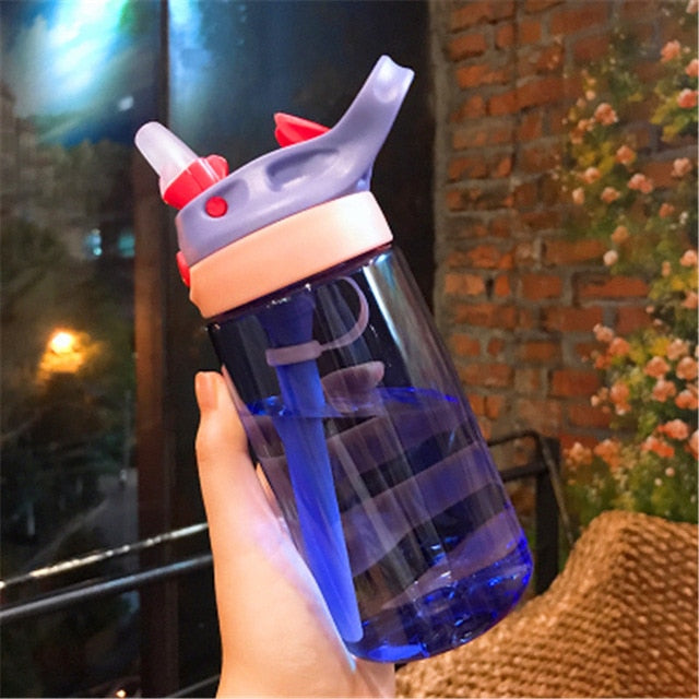 450/480ml Water Bottle With Straw - Virtual Blue Store