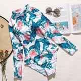 Leaves Print Female Swimsuit - Virtual Blue Store