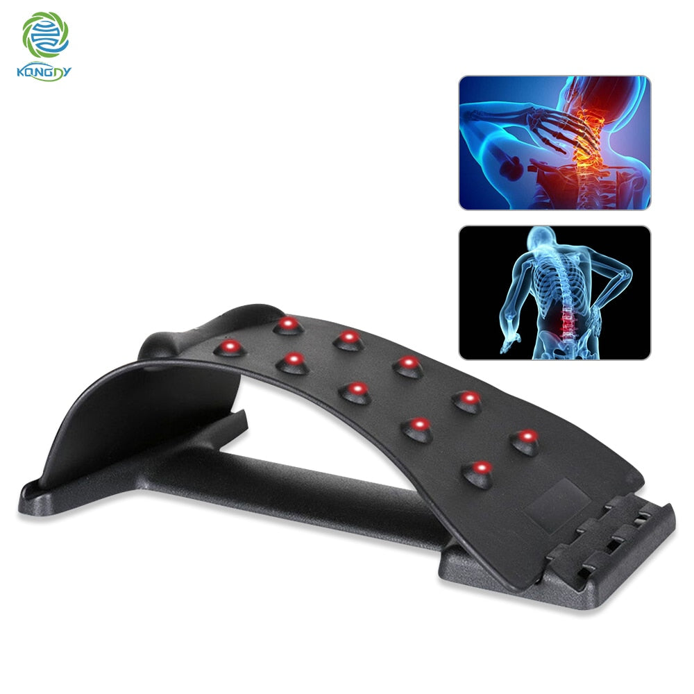 KONGDY Multi-function Back Stretchering Massager Magic Lumbar&Neck Support Device Spinal Relaxation Chiropractic Pain Relief - Virtual Blue Store