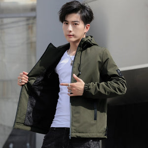Casual Solid Hooded Jackets - Virtual Blue Store