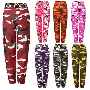 New Women Camo Cargo High Waist Hip Hop Trousers Pants Military Army Combat Camouflage Long Pants Hot Capris - Virtual Blue Store