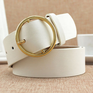 Classic Round Buckle Ladies Wide Belt - Virtual Blue Store