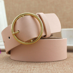 Classic Round Buckle Ladies Wide Belt - Virtual Blue Store