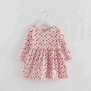 Cotton Long Sleeve Children Dresses - Virtual Blue Store