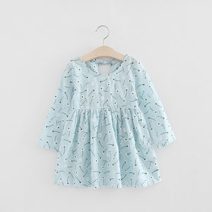 Cotton Long Sleeve Children Dresses - Virtual Blue Store