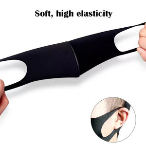 Black Mouth Mask Breathable Unisex dust-proof Sponge Face Masks Reusable Anti Pollution Shield Wind Proof Mouth Cover washable - Virtual Blue Store