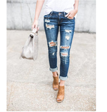 Women Bleached Ripped Jeans - Virtual Blue Store
