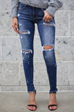 Women Bleached Ripped Jeans - Virtual Blue Store