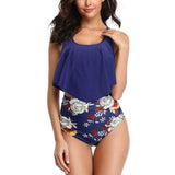 Women Ruffle Floral Printed Swimsuit - Virtual Blue Store