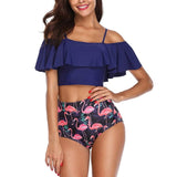 Women Ruffle Floral Printed Swimsuit - Virtual Blue Store