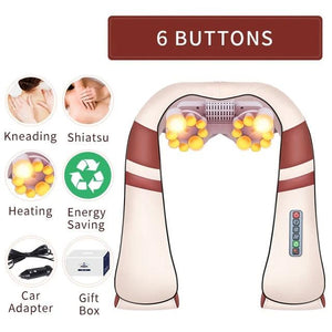 U Shape Electrical Shiatsu Neck Massager - Virtual Blue Store