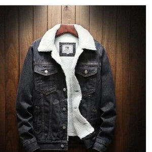 Men Warm Denim Thicker Jacket - Virtual Blue Store