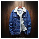 Men Warm Denim Thicker Jacket - Virtual Blue Store