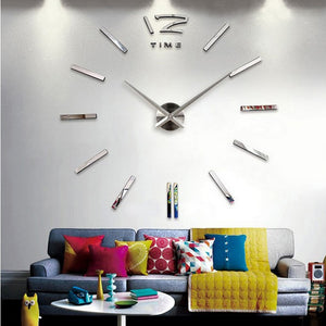 3d Diy Acrylic Mirror Wall Clock - Virtual Blue Store