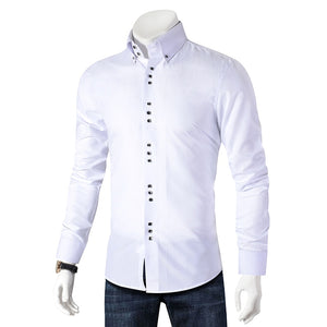 Casual Men Long Sleeve Shirt - Virtual Blue Store