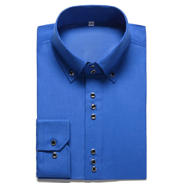 Casual Men Long Sleeve Shirt - Virtual Blue Store