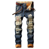 Denim Hole Ripped Jeans for Men - Virtual Blue Store