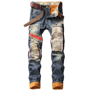 Denim Hole Ripped Jeans for Men - Virtual Blue Store