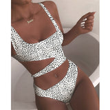 White Women Cut Out Swimwear - Virtual Blue Store