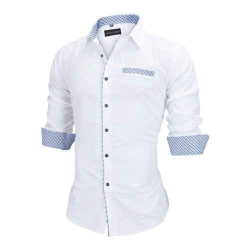 Men Slim Fit Male Shirt - Virtual Blue Store