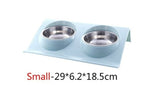 Stainless Steel Double Dog Cat Bowls - Virtual Blue Store