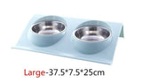 Stainless Steel Double Dog Cat Bowls - Virtual Blue Store