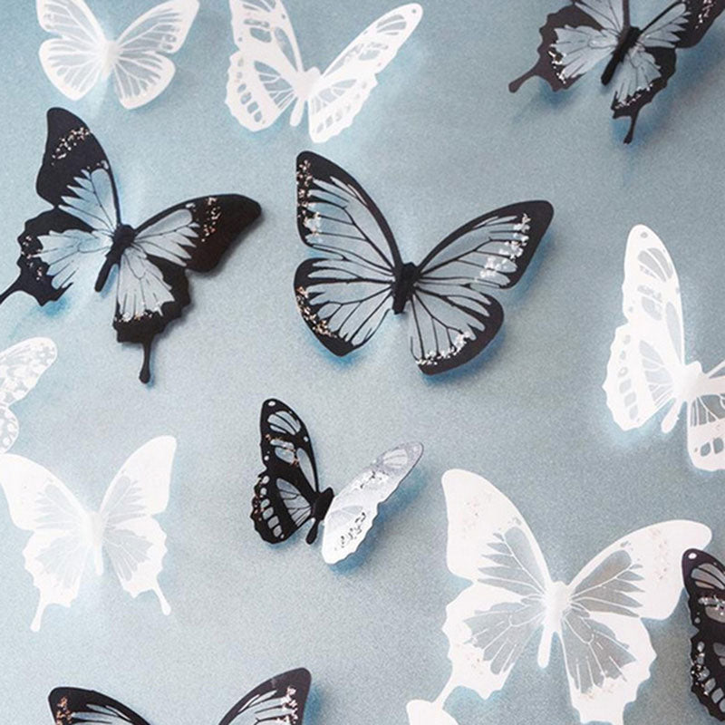 3d Effect Crystal Butterflies Wall Sticker - Virtual Blue Store