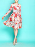 Women's Bright Silk Chiffon Dress - Virtual Blue Store